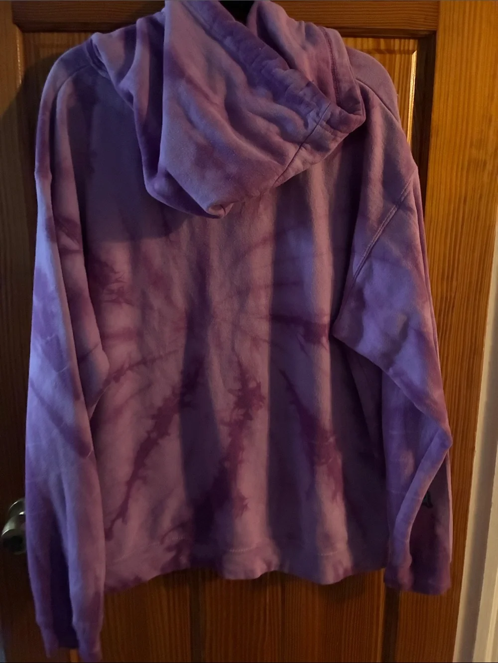 Purple Tie-Dye Dog Hoodie with Colorful Pit Bull Graphic
